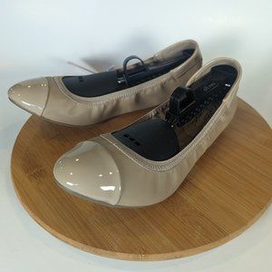 Dexflex Comfort Claire Scrunch Ballet Flats Nude Slip-On Women’s Shoes 9.5 Wide